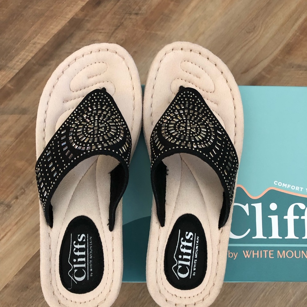 CIENNA THONG SANDAL BLACK SZ 6.5 - Picture 2 of 9